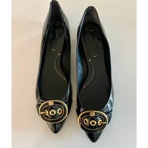 BCBGMAXAZRIA Emlyn Black Patent Leather Ballet Flats Shoes size 9.5 nwot